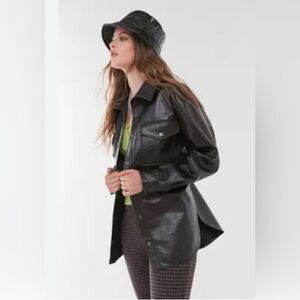 Rag and bone Kaye Leather shirt Jacket. 90’s Monica Leather Shacket Large NWT